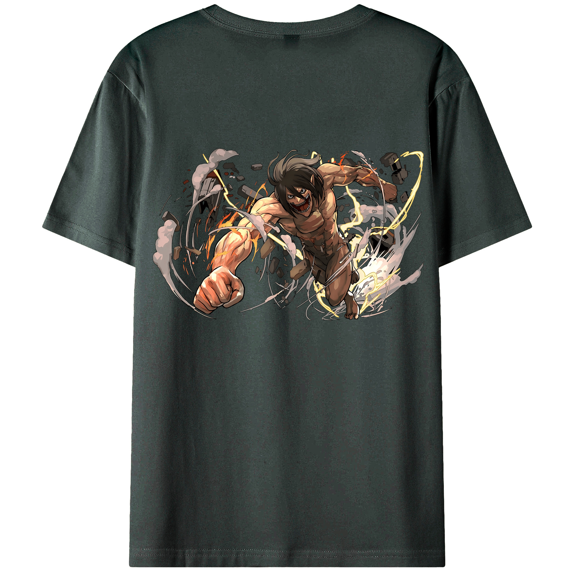 （画像用） 進撃の巨人 Attack on Titan 綿100％ メンズ半袖Tシャツ（バックプリント） 通気性
